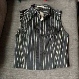 Alice + Olivia Striped Sleeveless Crop Top